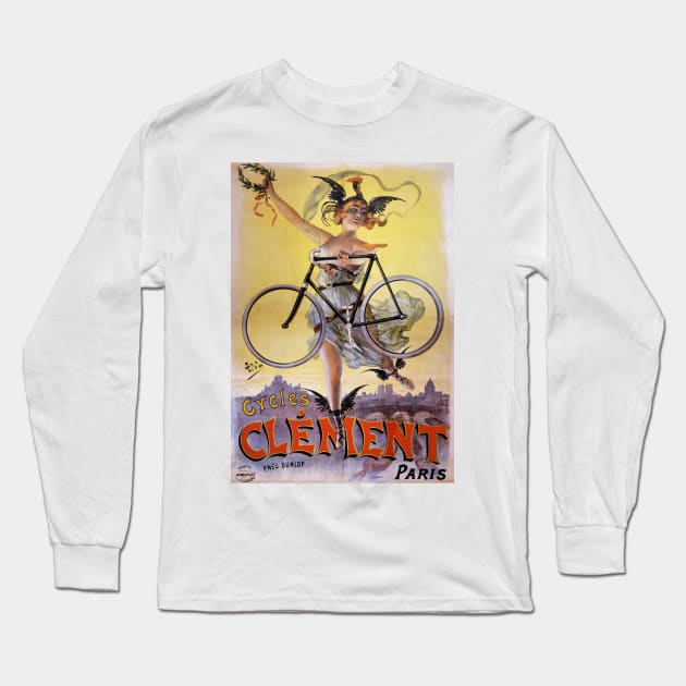 Vintage Advertising Poster France Cycles Clément Long Sleeve T-Shirt by vintagetreasure